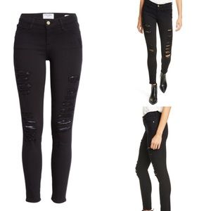 FRAME Le Color Ripped Skinny Jeans